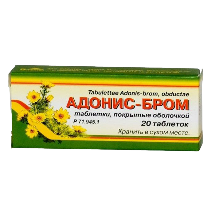 Адонис-бром таблетки покрытоб 20 шт