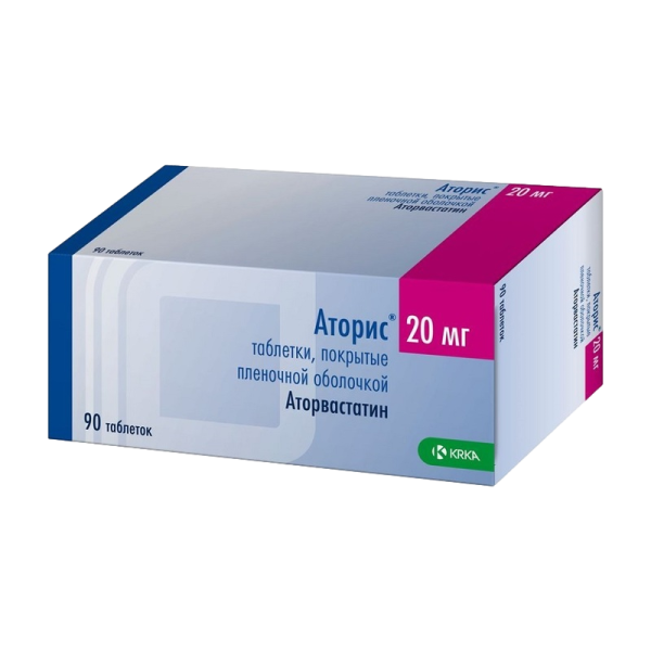 Аторис таблетки покрытпленоб 20 мг 90 шт