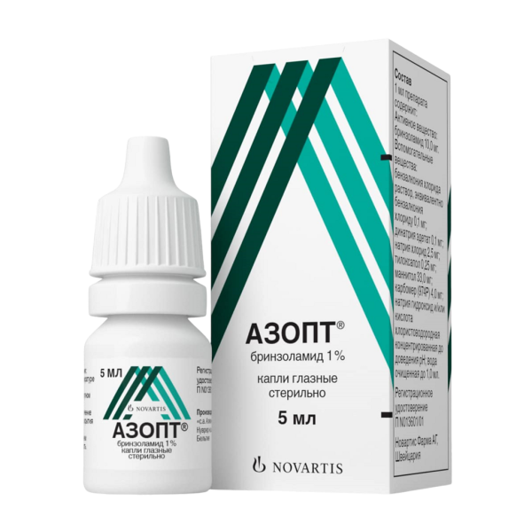 Азопт капли глазные 10 мг/мл 5 мл 1 шт