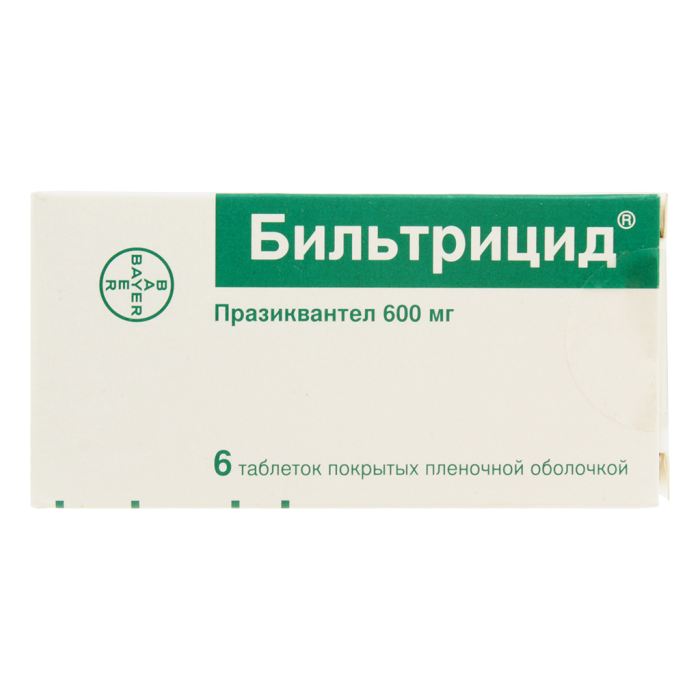 Бильтрицид таблетки покрытпленоб 600 мг 6 шт