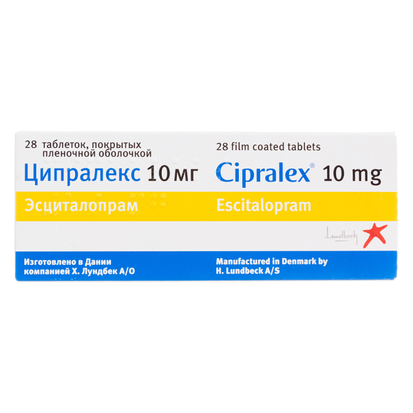 Ципралекс таблетки покрытпленоб 10 мг 28 шт