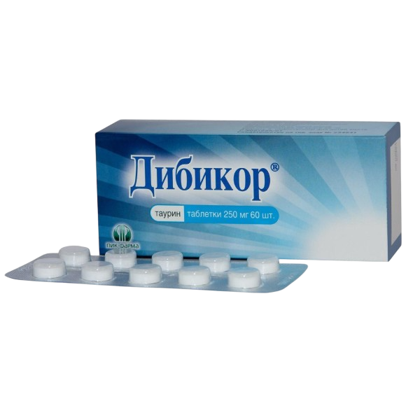 Дибикор таблетки 250 мг 60 шт