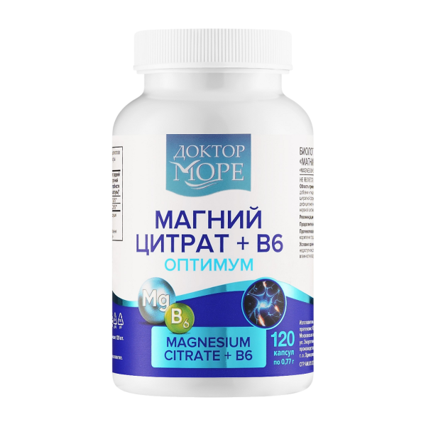 Доктор Море Магний цитрат+B6 оптимум/Magnesium Citrate+B6 optimum капсулы по 770 мг 120 шт