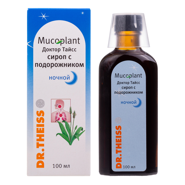 Доктор Тайсс Сироп от кашля с подорожником ночной 100 мл 1 шт