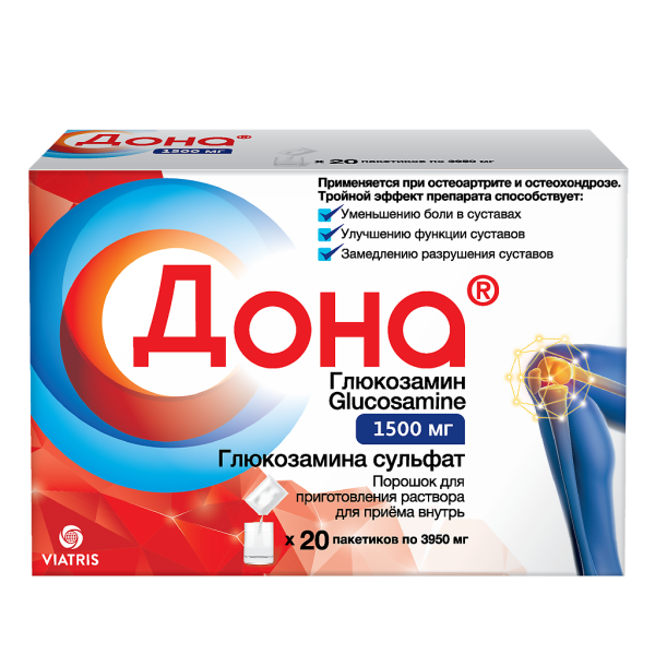 Дона порошок д/приг раствора для приема внутрь 1500 мг пак 20 шт