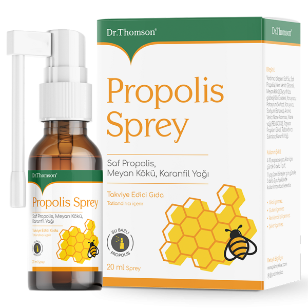 Dr Thomson Propolis Spray / Доктор Томсон Прополис Спрей со вкусом мяты жидкость во флаконах по 20 мл с дозатором-распылителем 1 шт