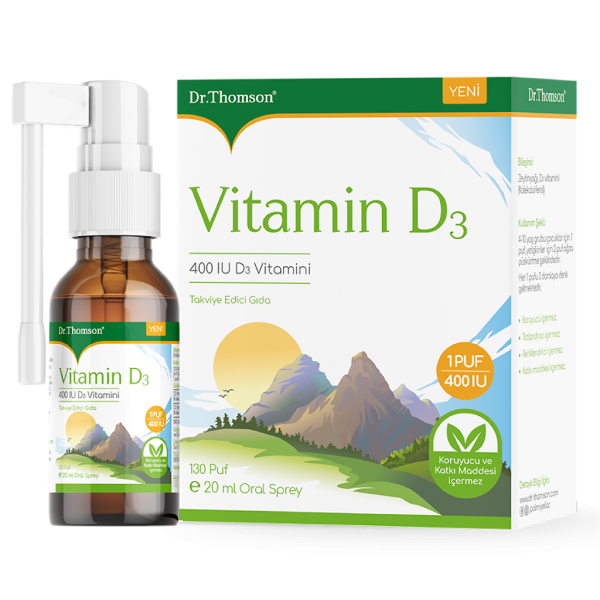 Dr Thomson Vitamin D3 400 IU / Доктор Томсон Витамин D3 400 МЕ жидкость во флаконах по 20 мл с дозатором-распылителем 1 шт
