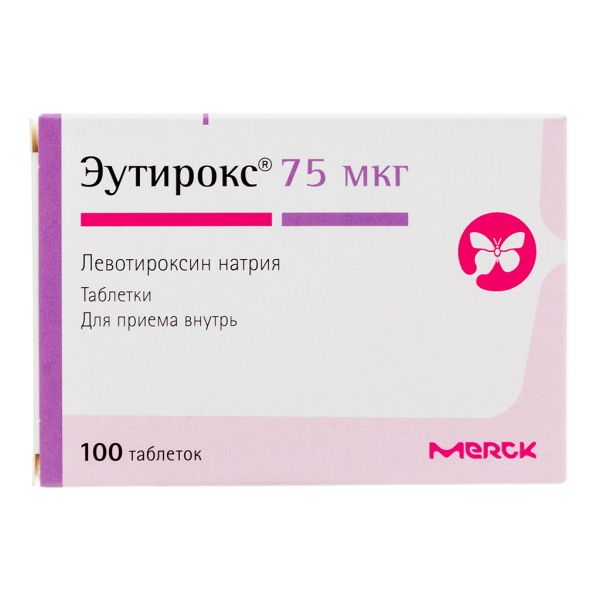 Эутирокс таблетки 75 мкг 100 шт