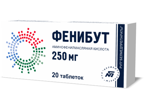 Фенибут таблетки 250 мг 20 шт