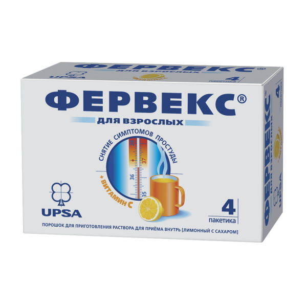 Фервекс порошок д/приг раствора д/приема внутрь с сахаром 4 шт