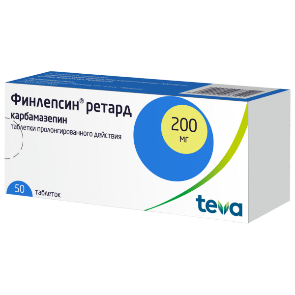 Финлепсин ретард таблетки пролонг действия 200 мг 50 шт