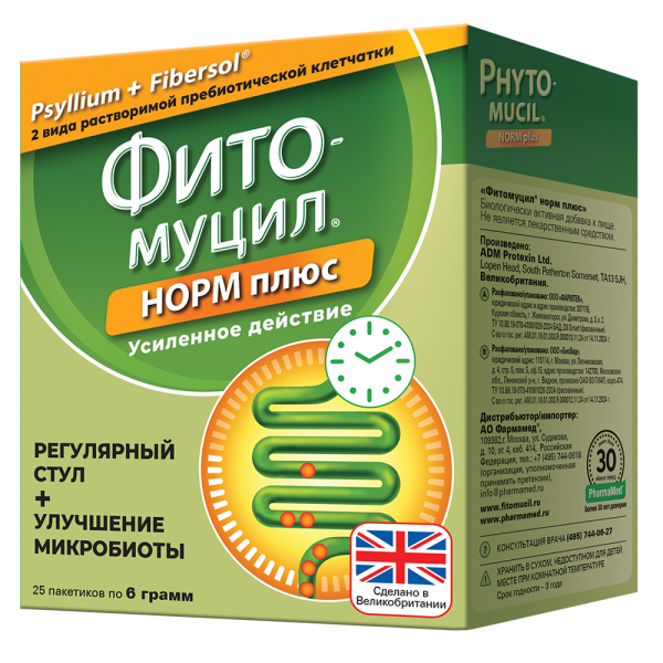 Фитомуцил Норм плюс порошок в пакетиках по 6 г 25 шт