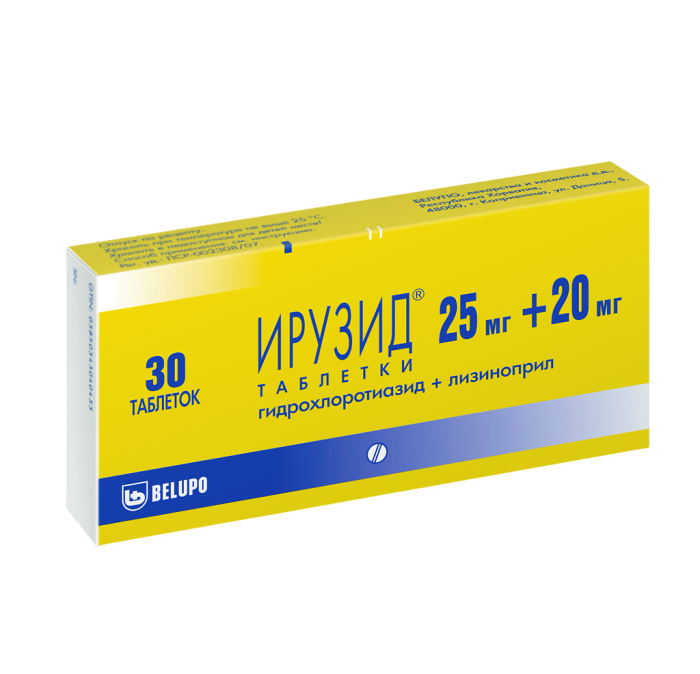 Ирузид таблетки 20 мг+25 мг, 30 шт