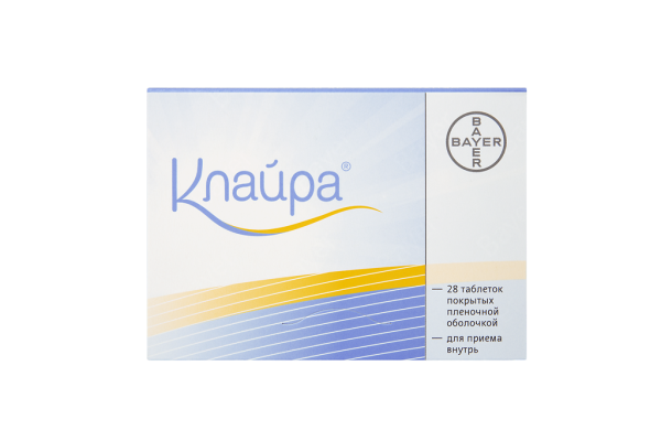 Клайра набор таблеток покрытпленоб 2 мг+2 мг, 3 мг+2 мг и 1 мг, 3 мг 28 шт