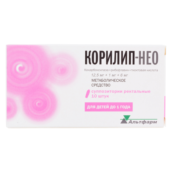 Корилип-НЕО суппозитории ректальные 12,5 мг+1 мг+6 мг 10 шт