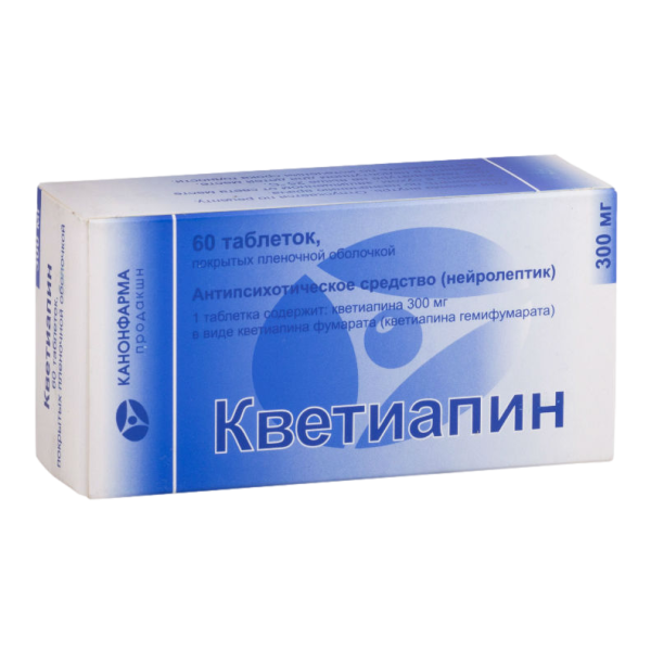 Кветиапин таблетки покрытпленоб 300 мг 60 шт
