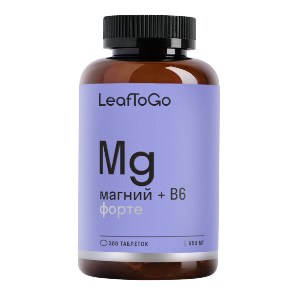 Leaf To Go Магний В6 форте 650 мг таблетки массой 800 мг 300 шт