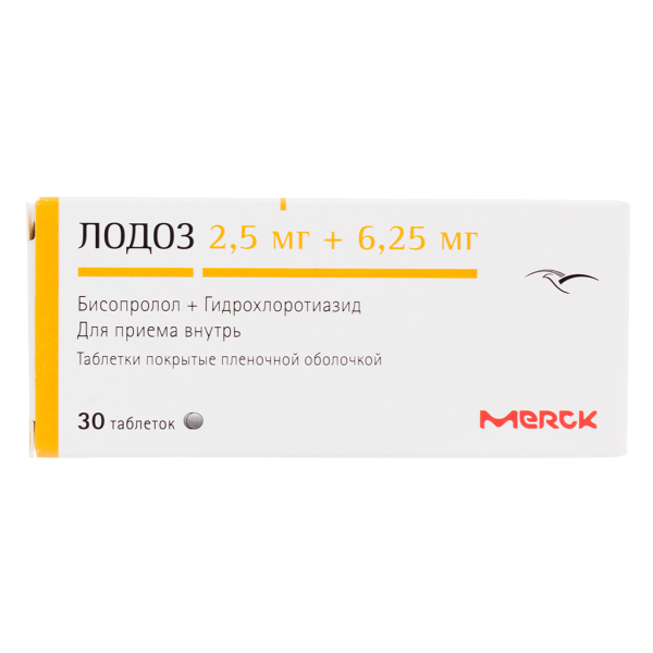 Лодоз таблетки покрытпленоб 2,5 мг+6,25 мг 30 шт