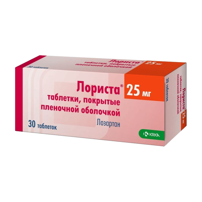 Лориста таблетки покрытпленоб 25 мг 30 шт