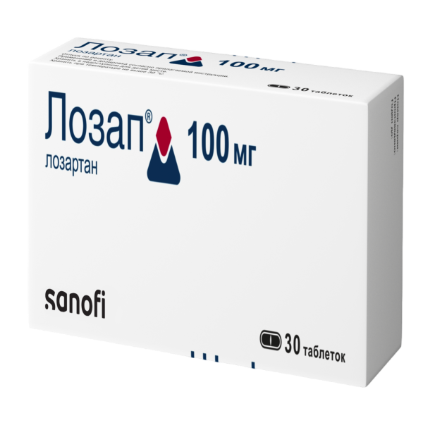 Лозап таблетки покрытпленоб 100 мг 30 шт