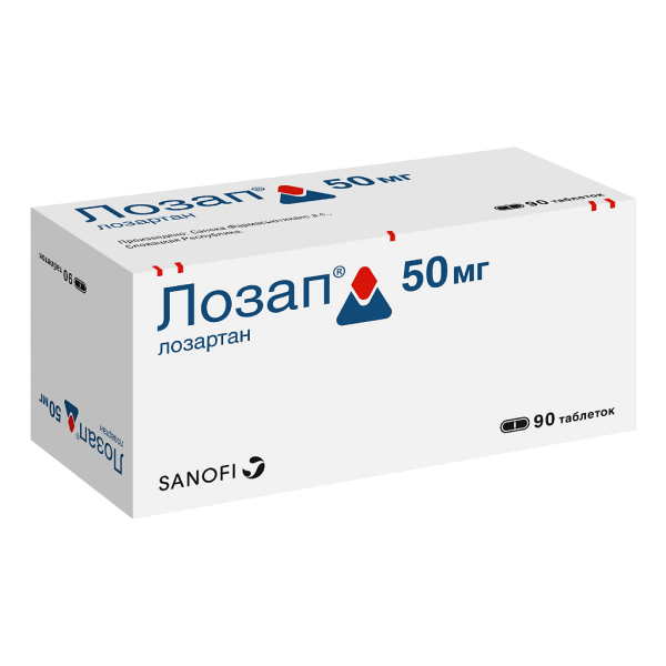 Лозап таблетки покрытпленоб 50 мг 90 шт
