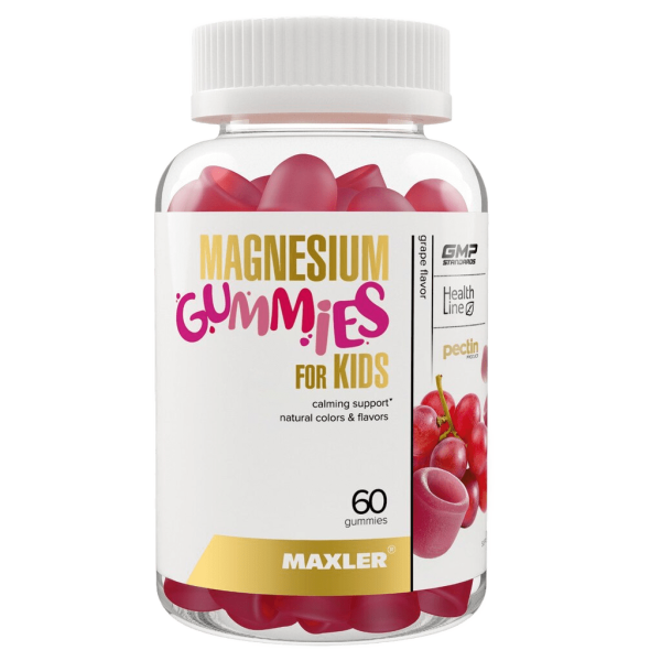 Макслер Магний Гаммиз для детей вкус виноград / Maxler Magnesium gummies for Kids Grape flavor жевательные конфеты по 2,5 г 60 шт 60 шт