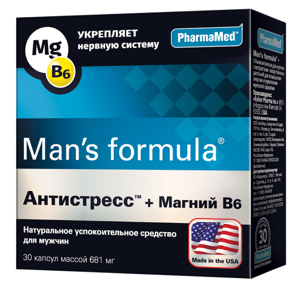 Man's formula / Менс формула Антистресс+Магний B6 капсулы массой 681 мг 30 шт