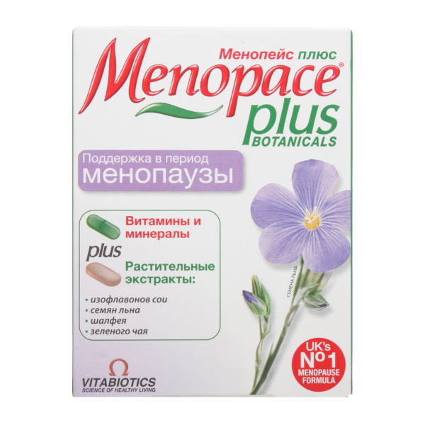 Менопейс Плюс / Menopace Plus таблетки массой 940 мг 28 шт+капсулы массой 577 мг 28 шт 1 уп