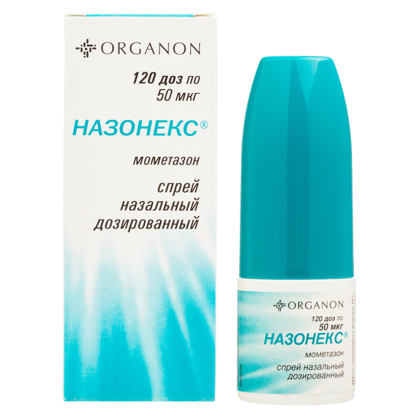 Назонекс спрей назальный дозированный 50 мкг/доза 18 г (120 доз) 1 шт