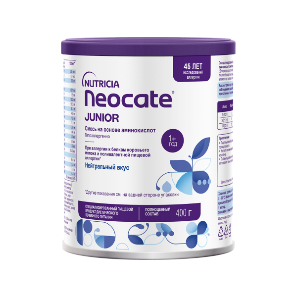 Неокейт Джуниор/Neocate Junior сухая смесь на основе аминокислот с 12+ мес банка 400 г 1 шт