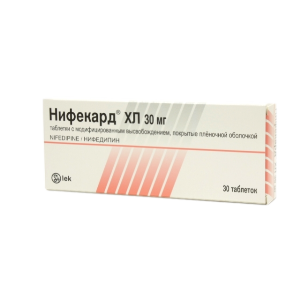 Нифекард ХЛ таблетки с пролонг высвобождением покрытпленоб 30 мг 30 шт