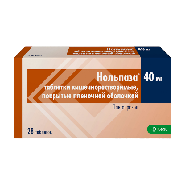 Нольпаза таблетки кишечнорастворимые покрытпленоб 40 мг 28 шт