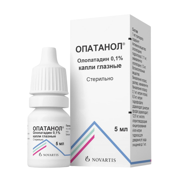 Опатанол капли глазные 1 мг/мл фл 5 мл 1 шт