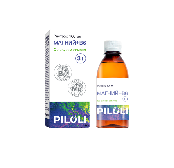PILULI Магний + В6 раствор для детей с 3-х лет и взрослых 100 мл 1 шт