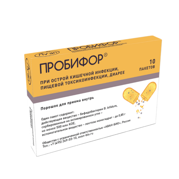 Пробифор порошок для приема внутрь 500 млнкое/пакет 0,85 г 10 шт