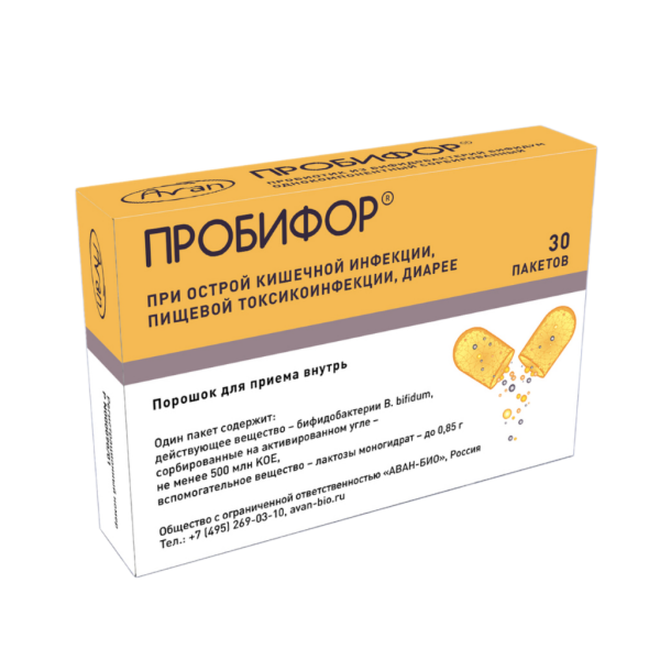 Пробифор порошок для приема внутрь 500 млнкое/пакет 0,85 г 30 шт