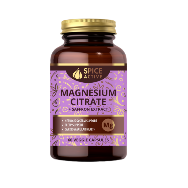 Спайс Актив/Spice Active Магний цитрат с экстрактом шафрана / Magnesium Citrate + Saffron Extract капсулы массой 941 мг 60 шт