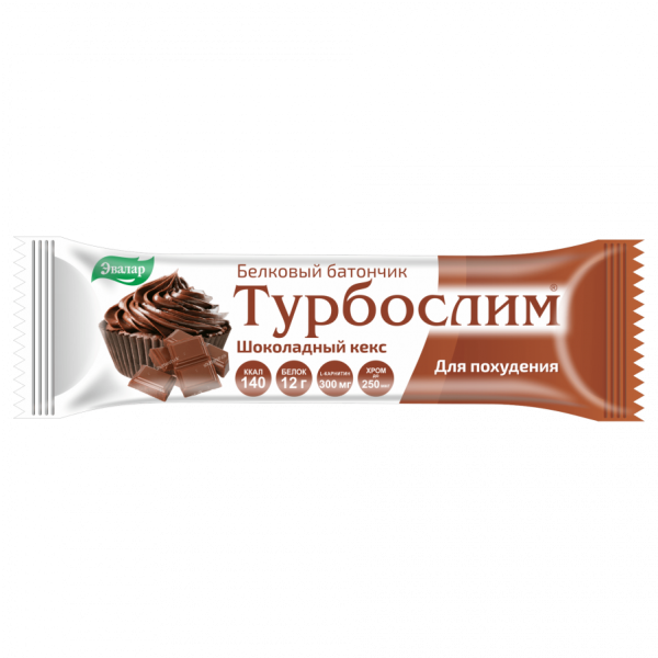 Турбослим белковый батончик для контроля веса шоколадный кекс 50 г 1 шт