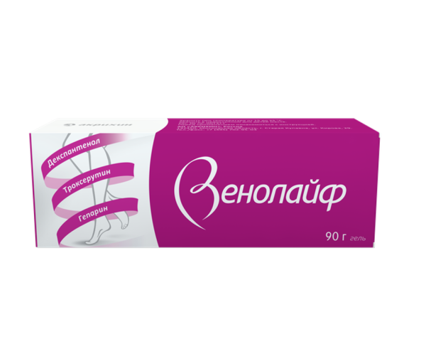 Венолайф гель для наружного применения 0,25%+5%+2% 90 г 1 шт