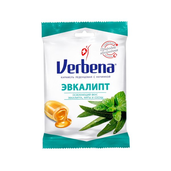Вербена / Verbena Эвкалипт карамель леденцовая с начинкой массой 60 г 1 шт