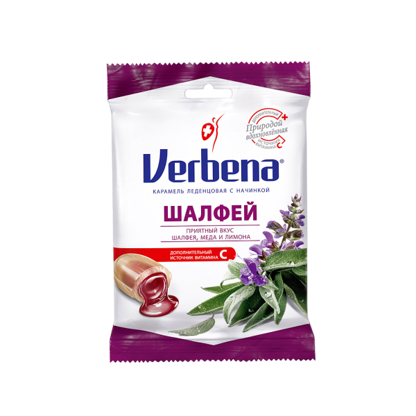 Вербена / Verbena Шалфей карамель леденцовая с начинкой массой 3,2 г 1 уп