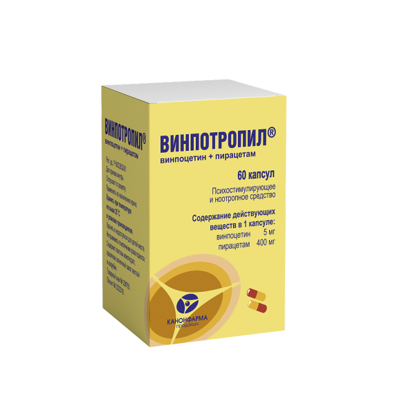 Винпотропил капсулы 5 мг+400 мг 60 шт